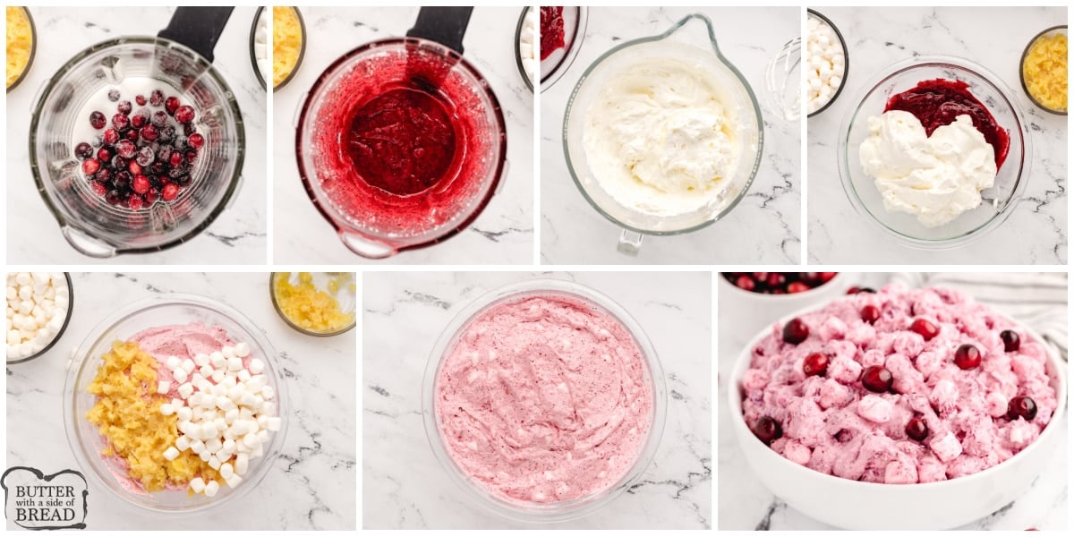 Step by step instructions on how to make Creamy Cranberry Salad