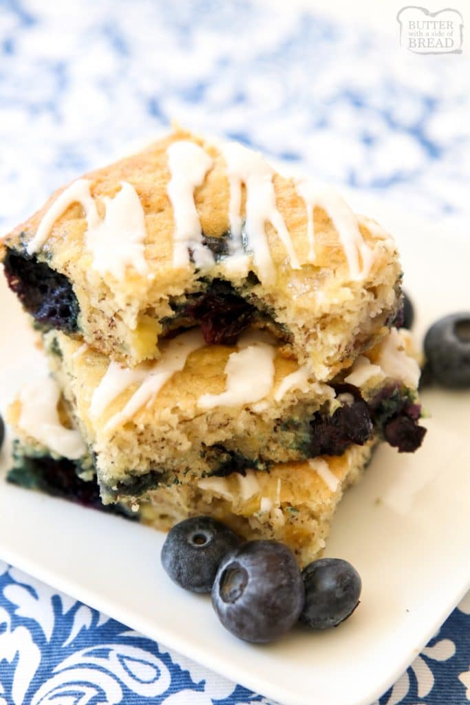 GLAZED BLUEBERRY BANANA BARS - Butter with a Side of Bread