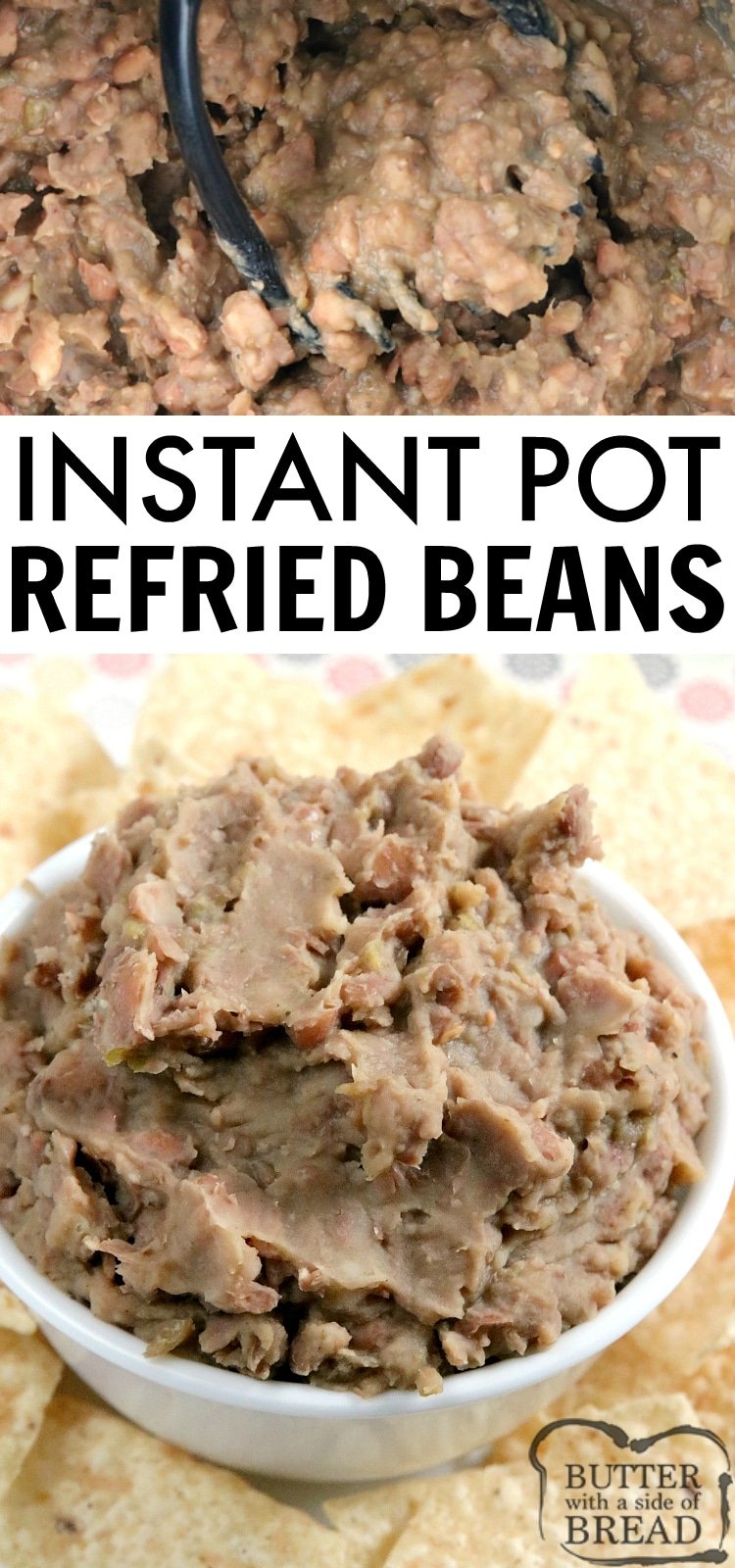 Instant Pot Refried Beans are easy to make, full of flavor and taste just like the refried beans at your favorite Mexican restaurant! This easy refried bean recipe doesn't require any overnight soaking and only requires a few minutes of preparation.