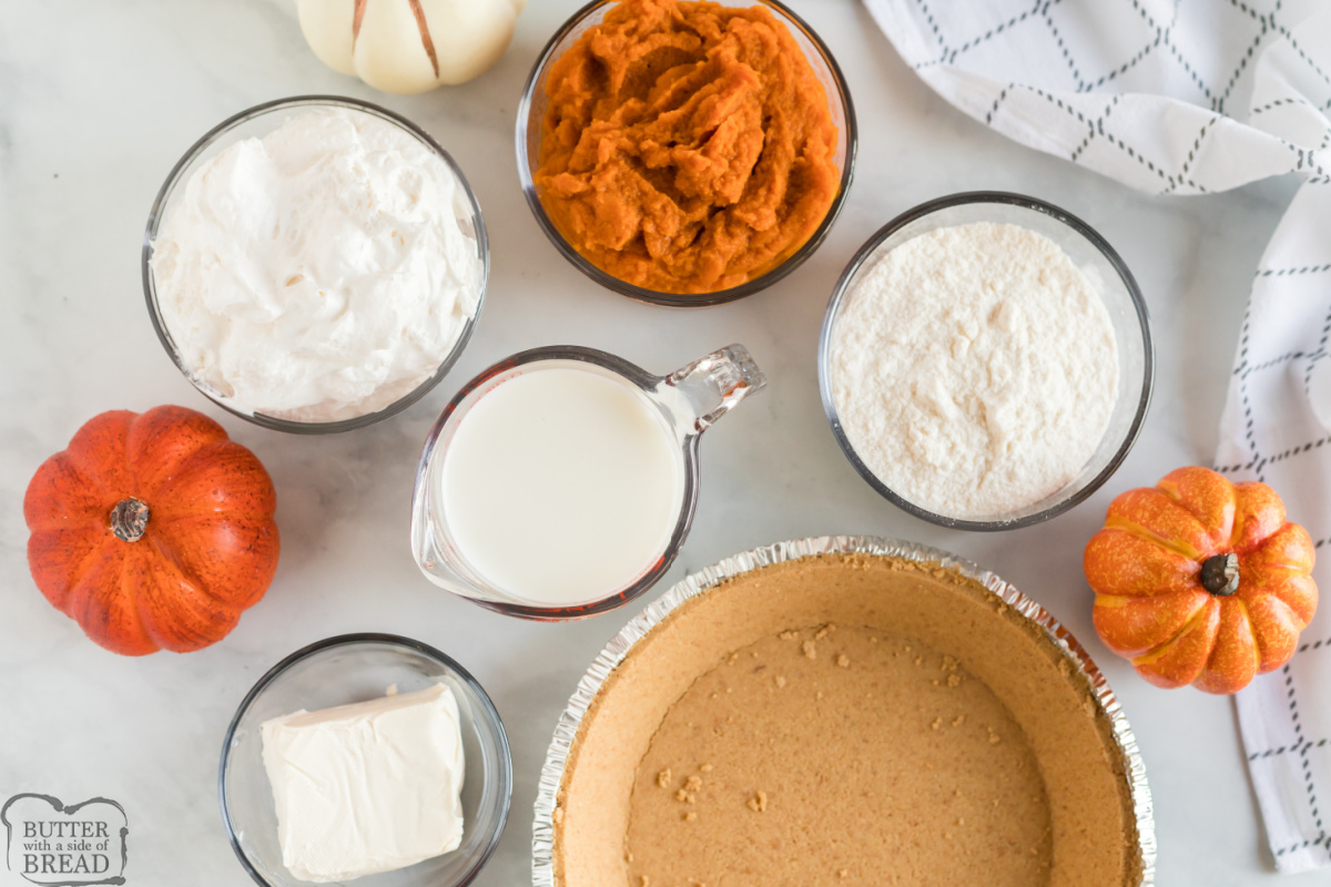 Ingredients in No-Bake Pumpkin Pie recipe.