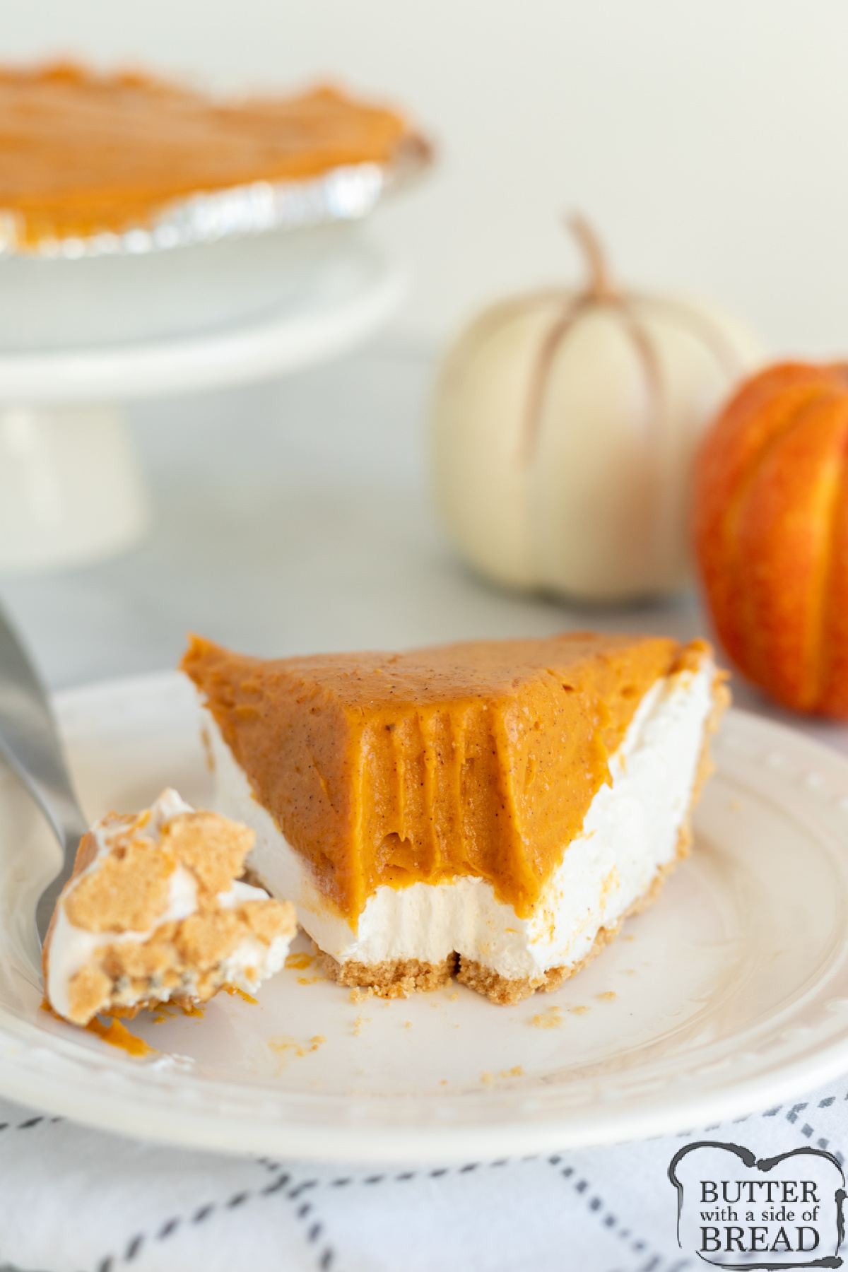 Double layer no-bake pumpkin pie recipe. 