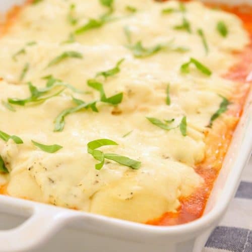 CHEESY BAKED RAVIOLI LASAGNA - Butter with a Side of Bread