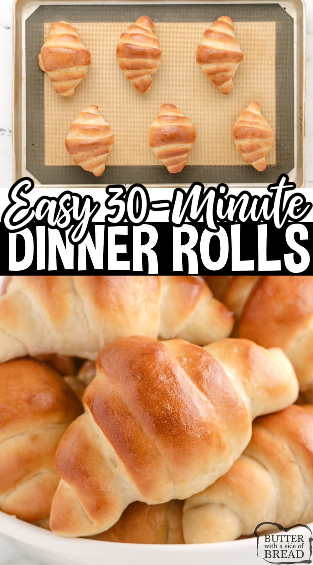 Easy 30-Minute Dinner Rolls are made with a few basic ingredients, you don't need a mixer, and they turn out perfectly soft and delicious every time! The best quick dinner roll recipe I have ever tried!