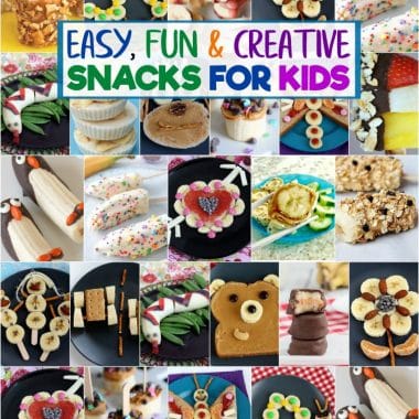 Snacks with Bananas are fun & healthy snacks perfect for even the pickiest of kids! These banana snacks are perfect for breakfast, lunch, snacks and treats!