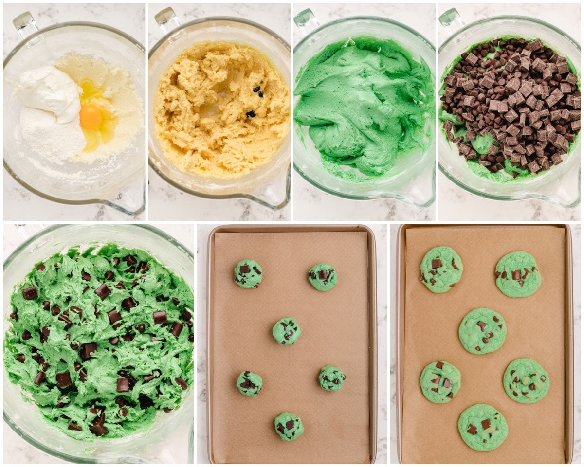 how to make mint chocolate chip cookies