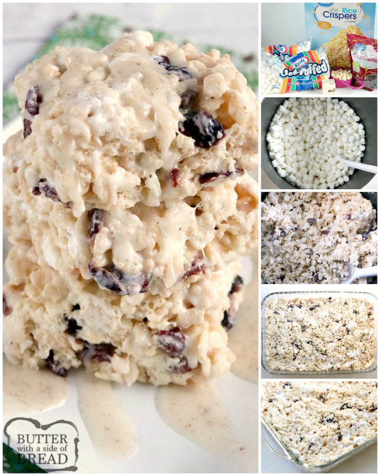 Step by step instructions on how to make cranberry rice krispie treats