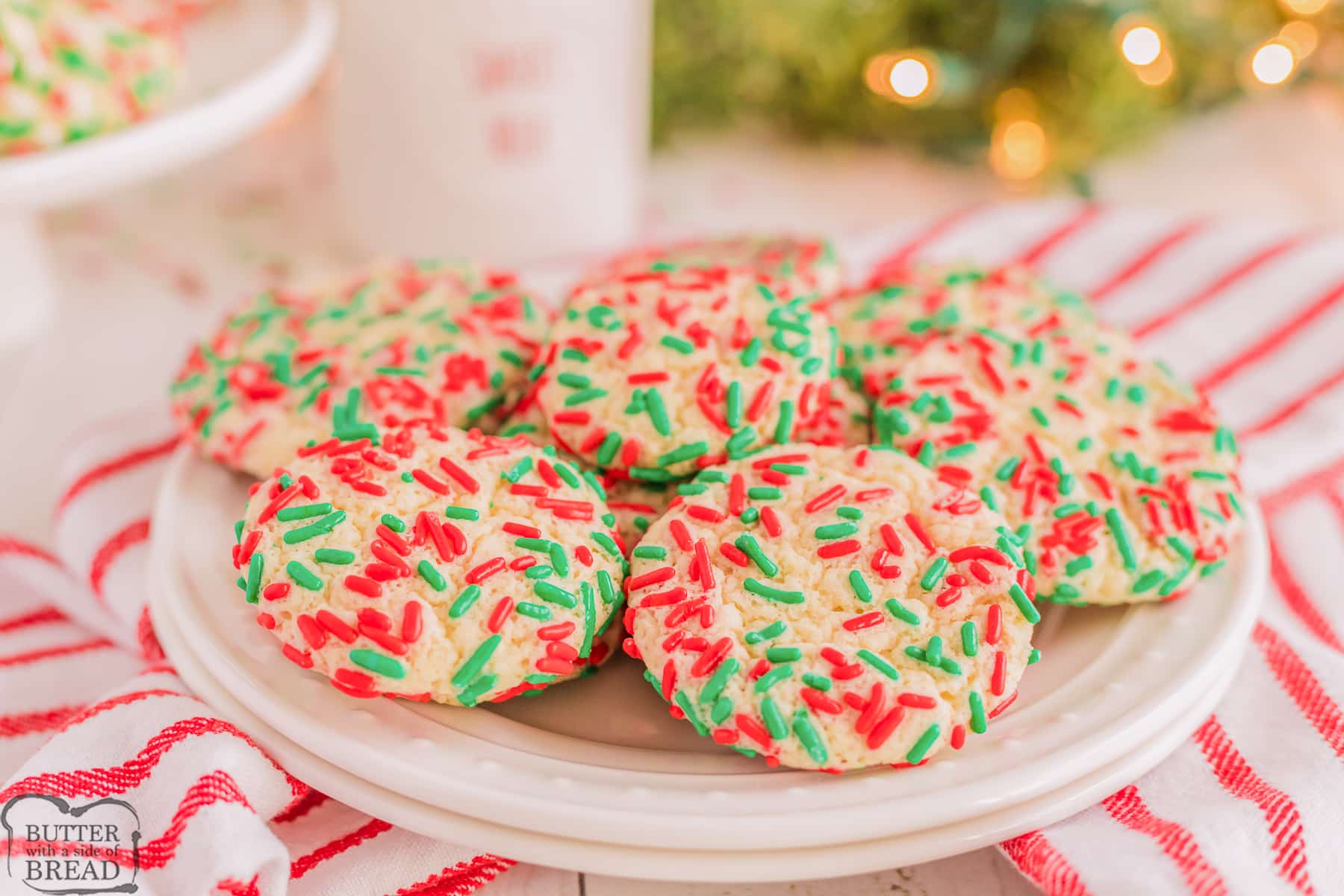 plate of Christmas Sprinkle cookies
