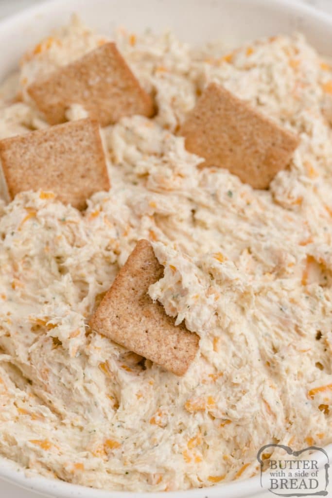 Ranch Cream Cheese Chicken Dip Butter with a Side of Bread