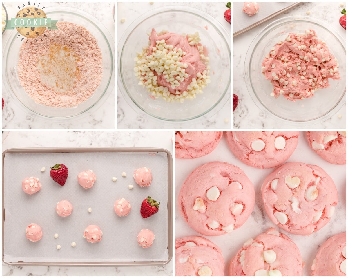 how to make strawberry cake mix cookies