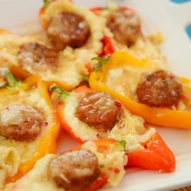 Sausage and Cheese Stuffed Mini Peppers
