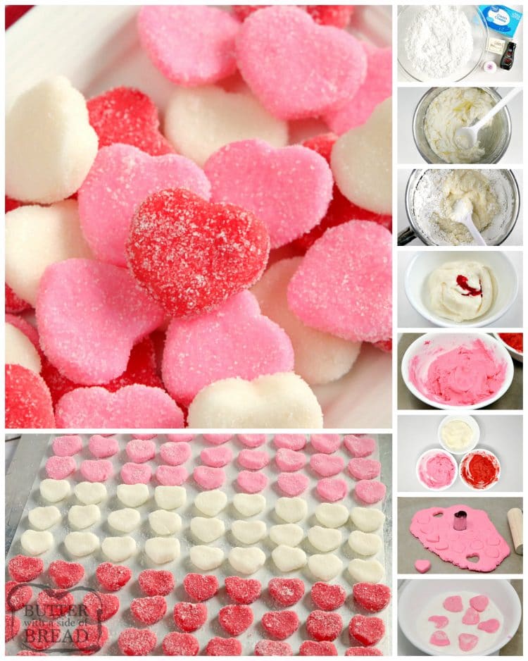 Step by step instructions on making butter candies for Valentines Day