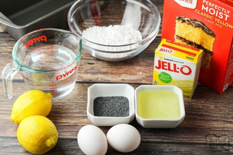 ingredients for lemon poppy seed bread