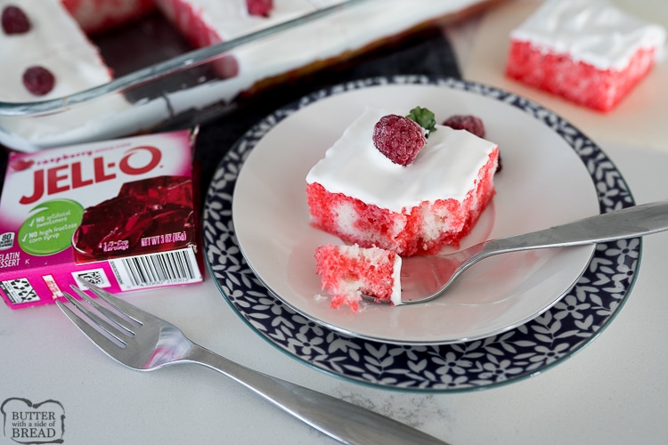 raspberry jello poke cake