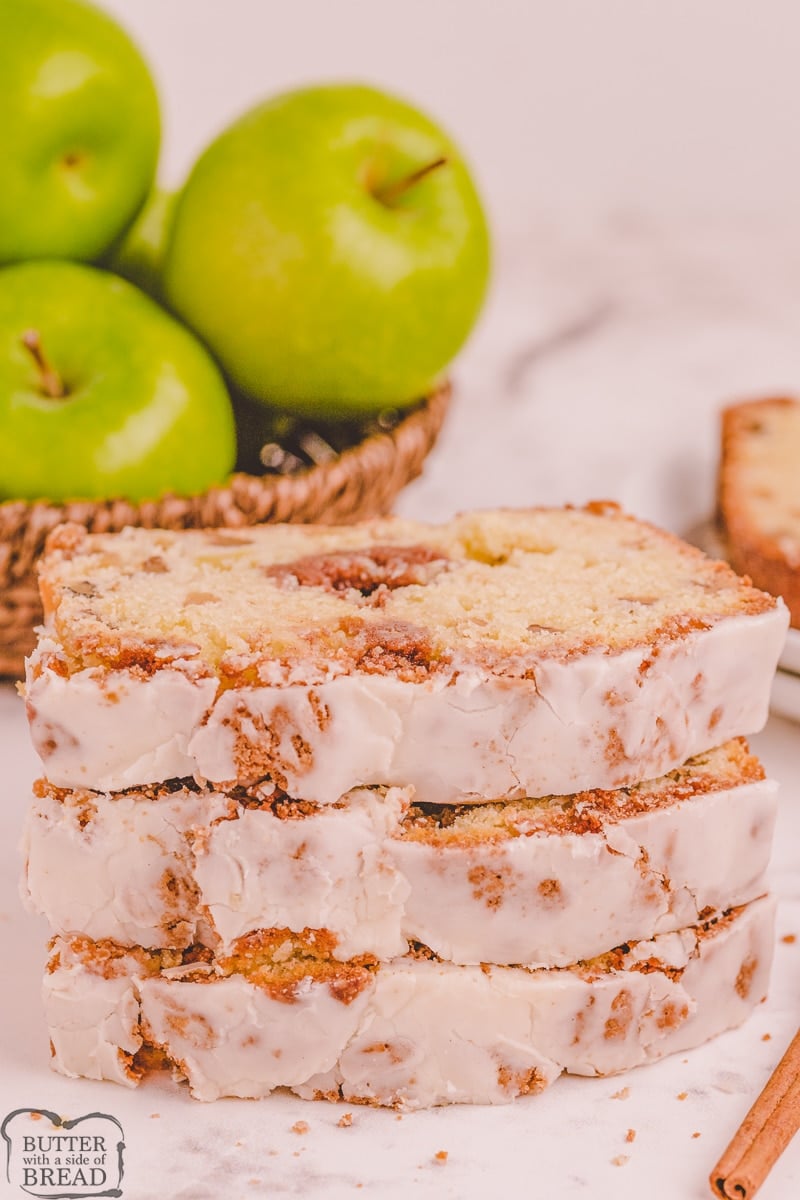 slices of dutch apple bread stacked