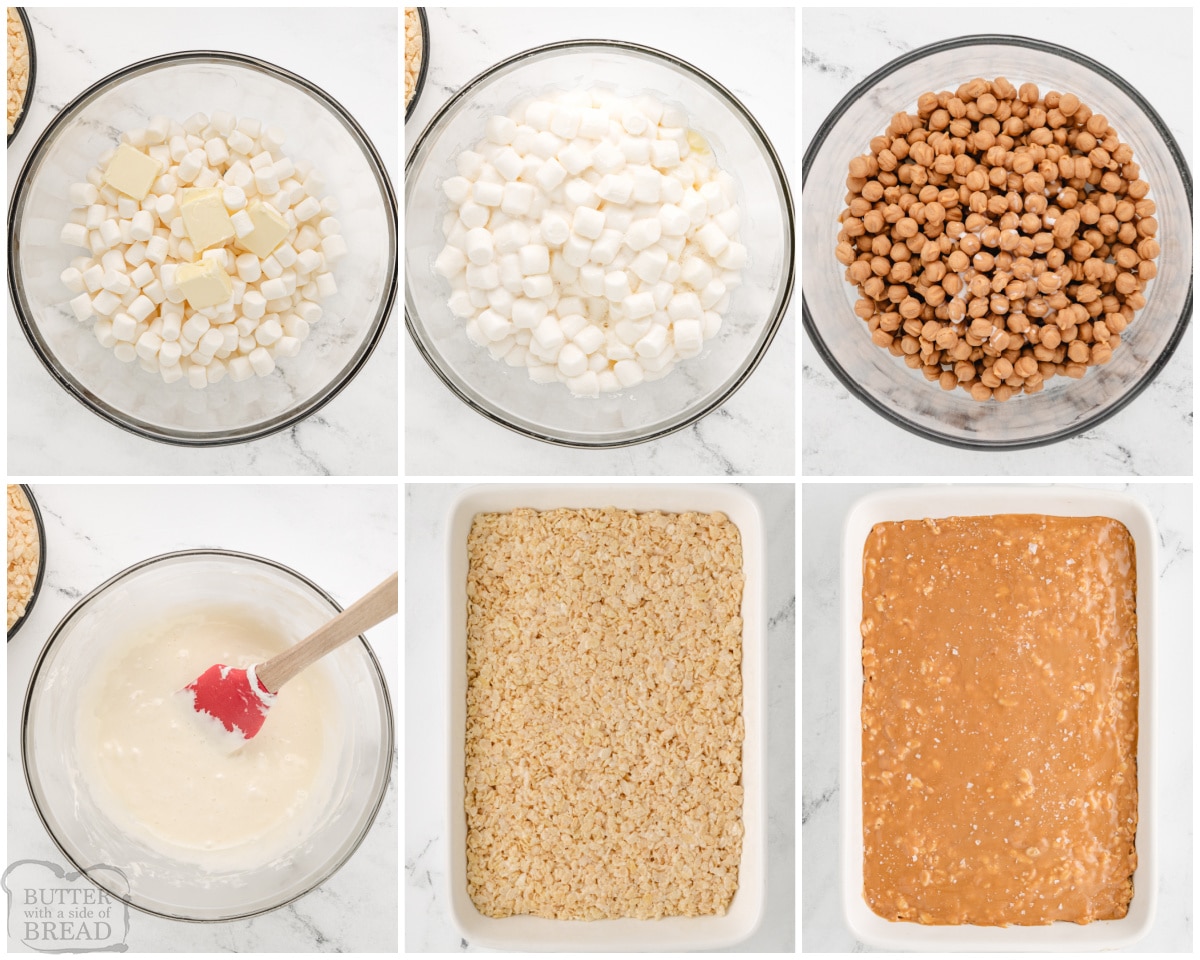 how to make salted caramel krispie treats