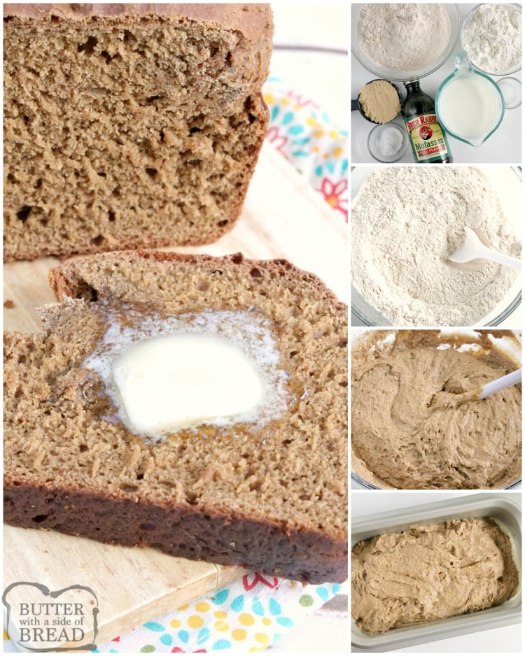 Step by step instructions on how to make wheat bread with no eggs or yeast
