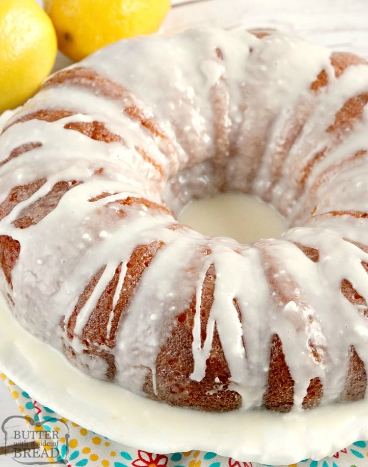 Easy Lemon cake recipe with lemon glaze
