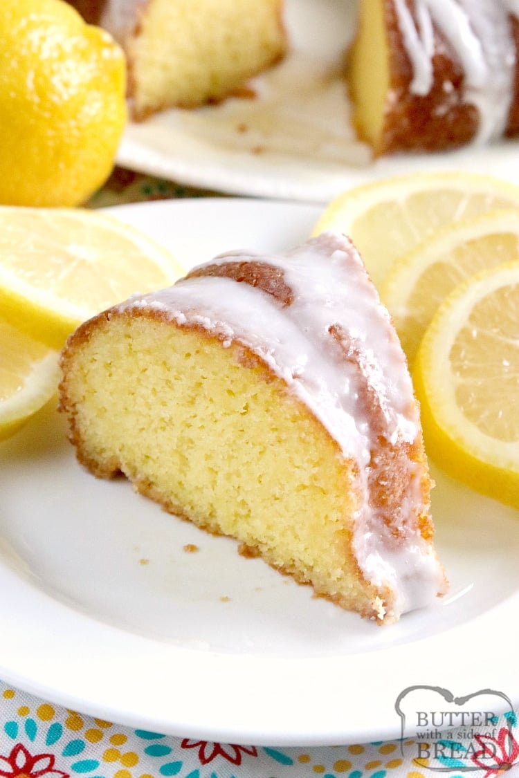 Easy Lemon Cake is made with only 4 ingredients and topped with a simple lemon glaze. There is lemon-lime soda in the cake and the glaze, making this easy lemon cake a light and refreshing dessert! 