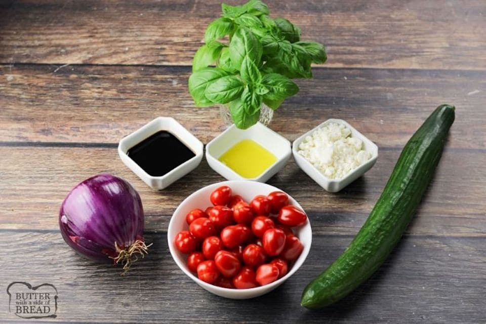 ingredients for simple tomato salad
