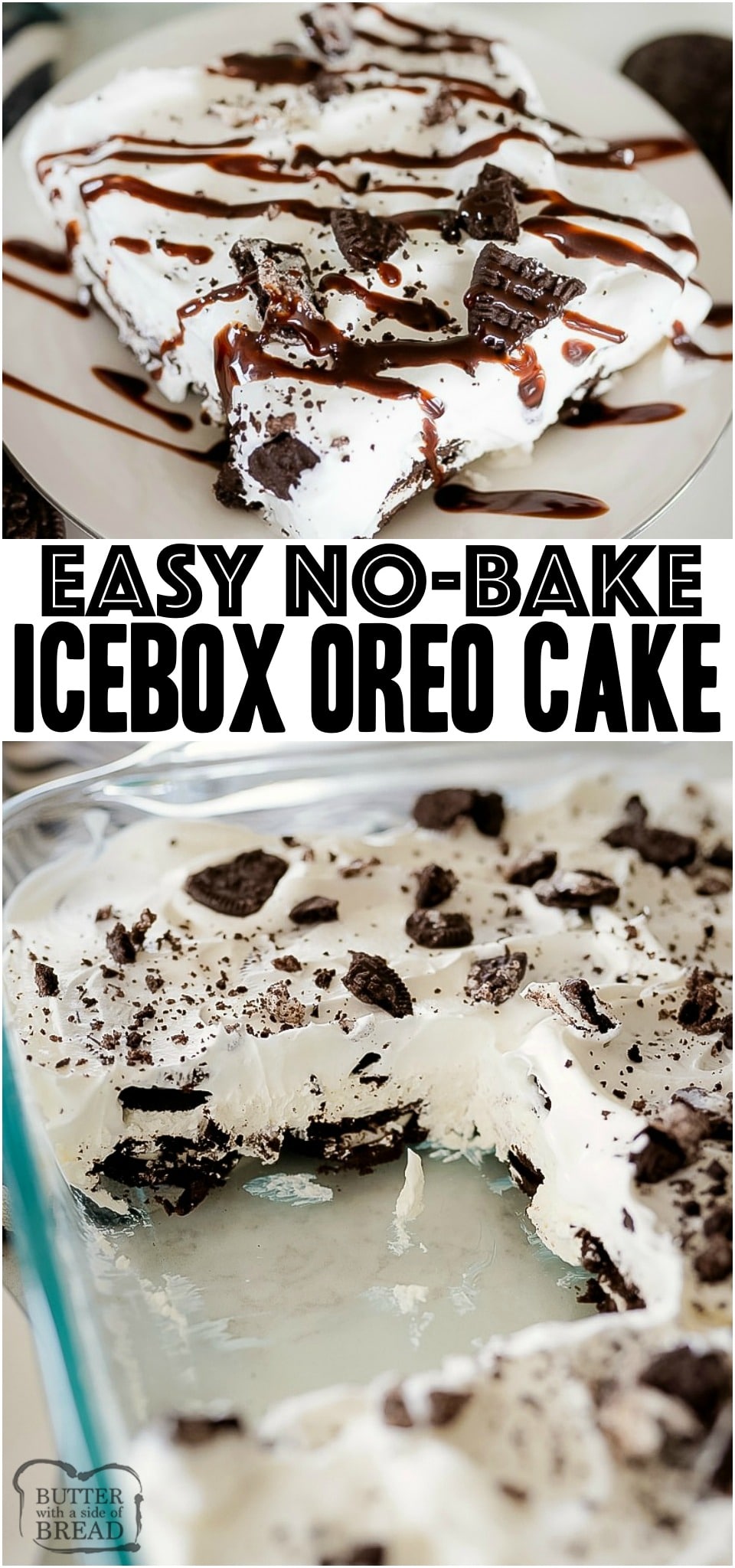 No Bake Oreo Cake is a rich & creamy layered dessert made with frozen whipped topping, cream cheese and Oreos. This is the perfect summer dessert for cookies & cream lovers!