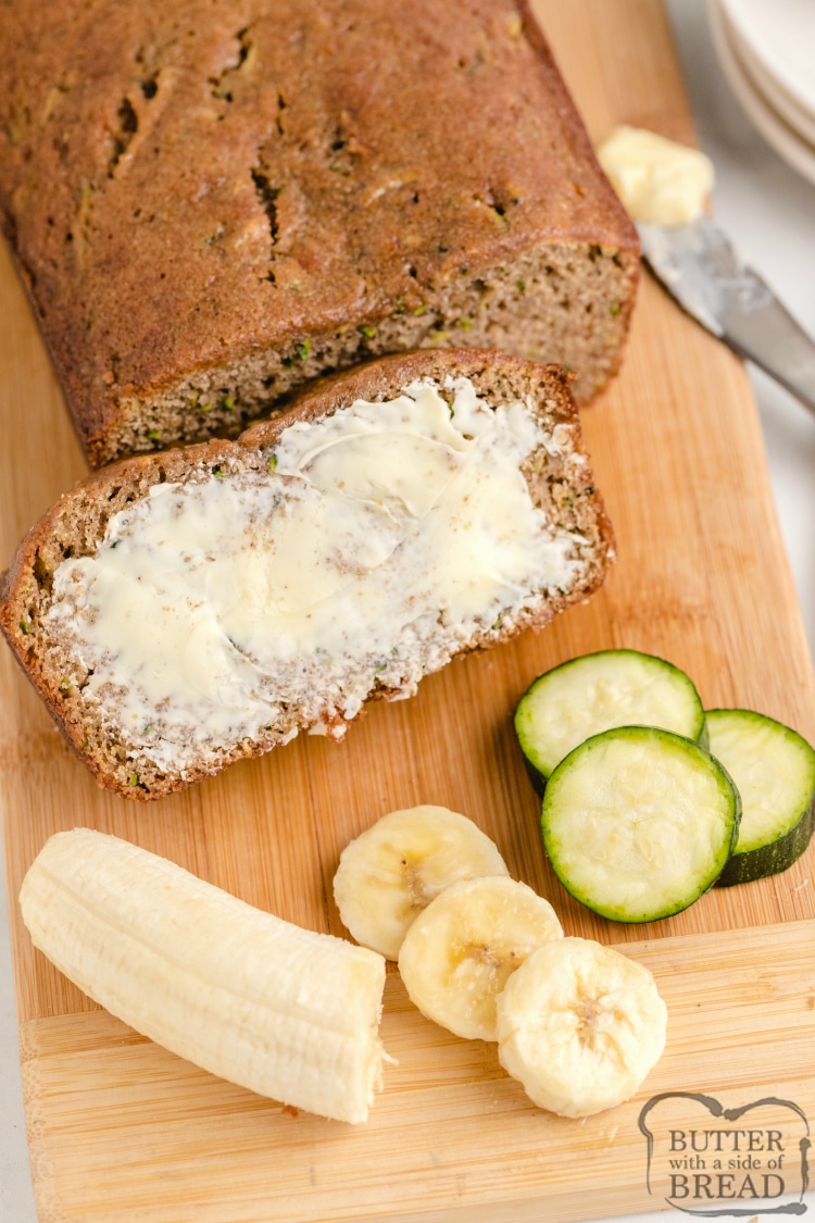 Zucchini Banana Bread is a perfect combination of zucchini bread and banana bread, all in one delicious quick bread recipe!