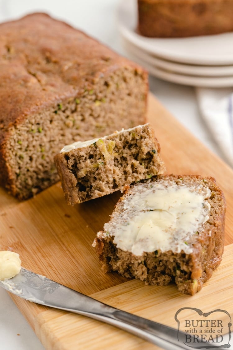 Zucchini bread made with bananas