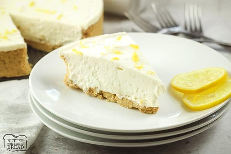 No Bake Lemon Cheesecake is a simple no bake dessert with only a few ingredients! Easy Lemon Cheesecake recipe with bright, fresh lemon flavor in a creamy no-bake cheesecake. Easy to make and really comes together quickly without even turning the oven on.