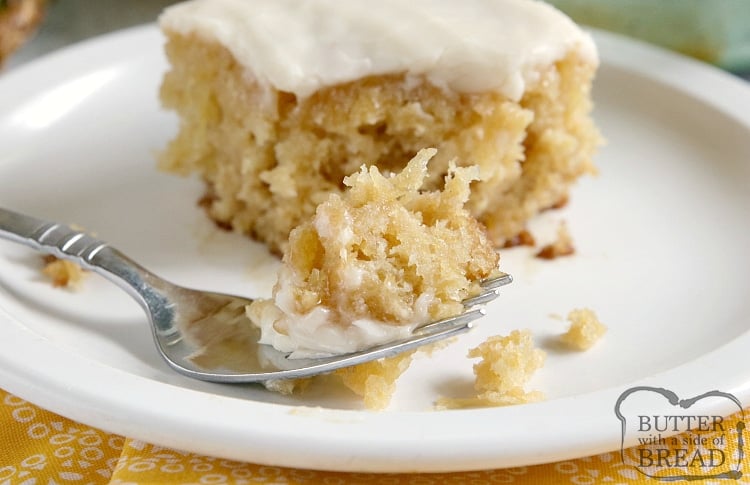 Easy cake recipe made with crushed pineapple