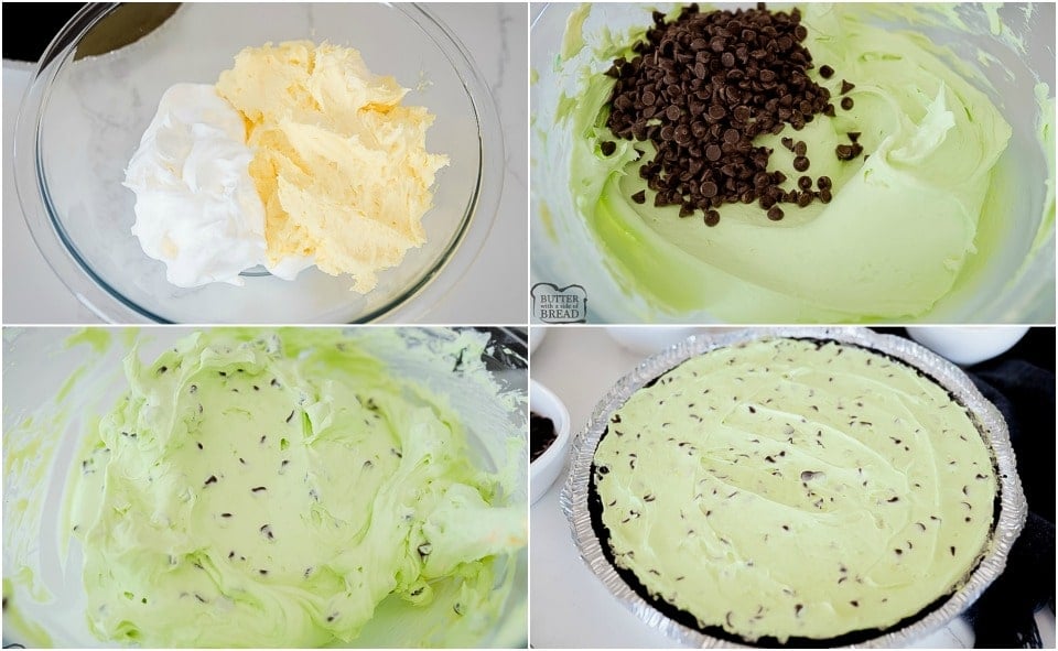 How to make Mint Chocolate Chip Cream Pie recipe