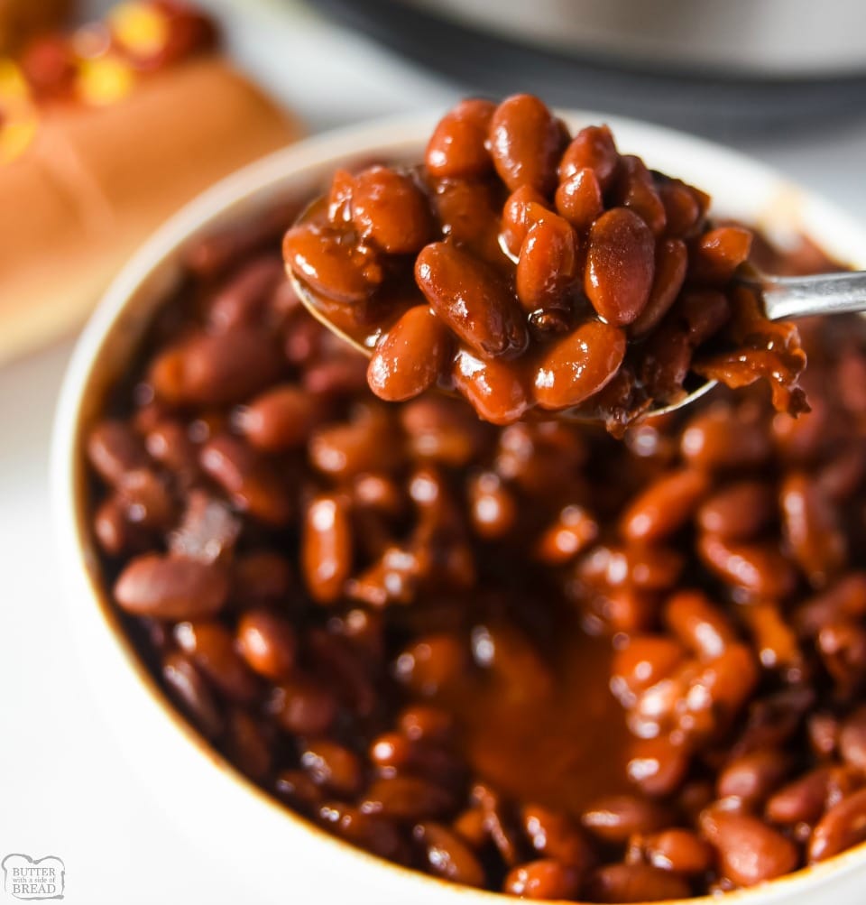 Easy No Soak Instant Pot Baked Beans with bacon