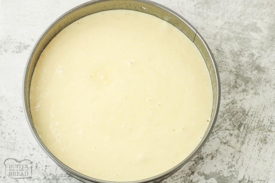french vanilla cake mix in springform pan