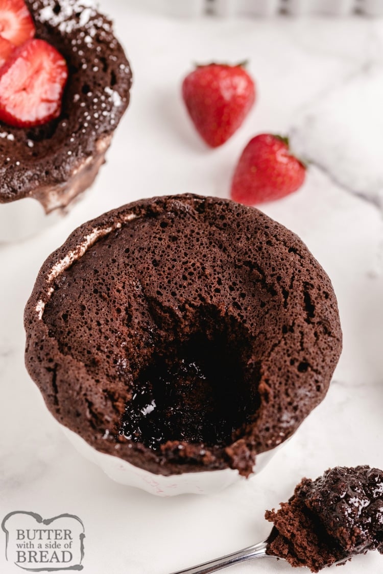 90 Second Chocolate Lava Cake made with 3 ingredients in less than 2 minutes. Fastest chocolate cake recipe ever with a molten lava fudge filling!