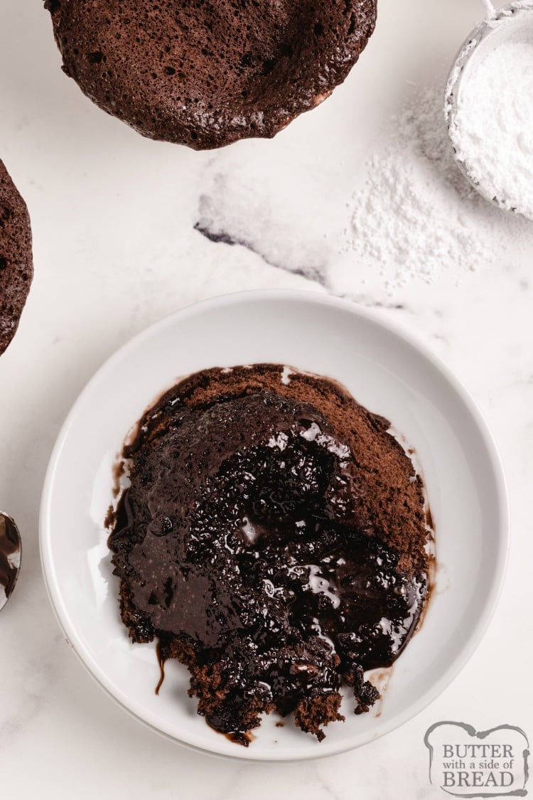 Chocolate lava cake made in 90 seconds in the microwave