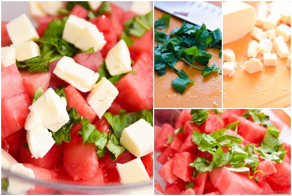 How to make Watermelon salad with basil