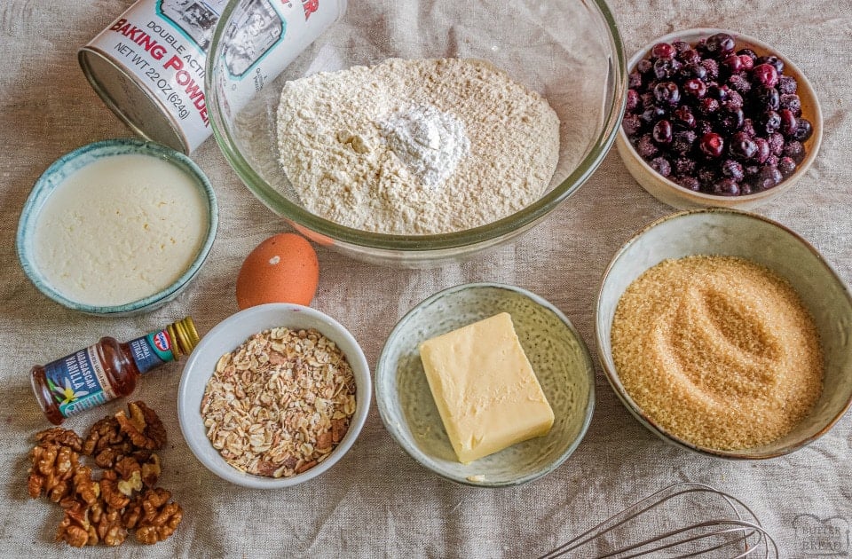 Brown butter blueberry muffins ingredients