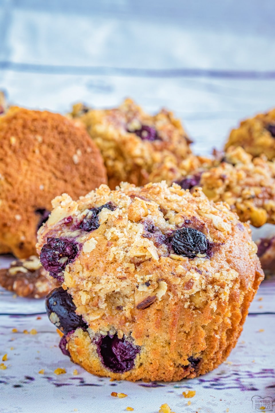 Brown butter blueberry muffins