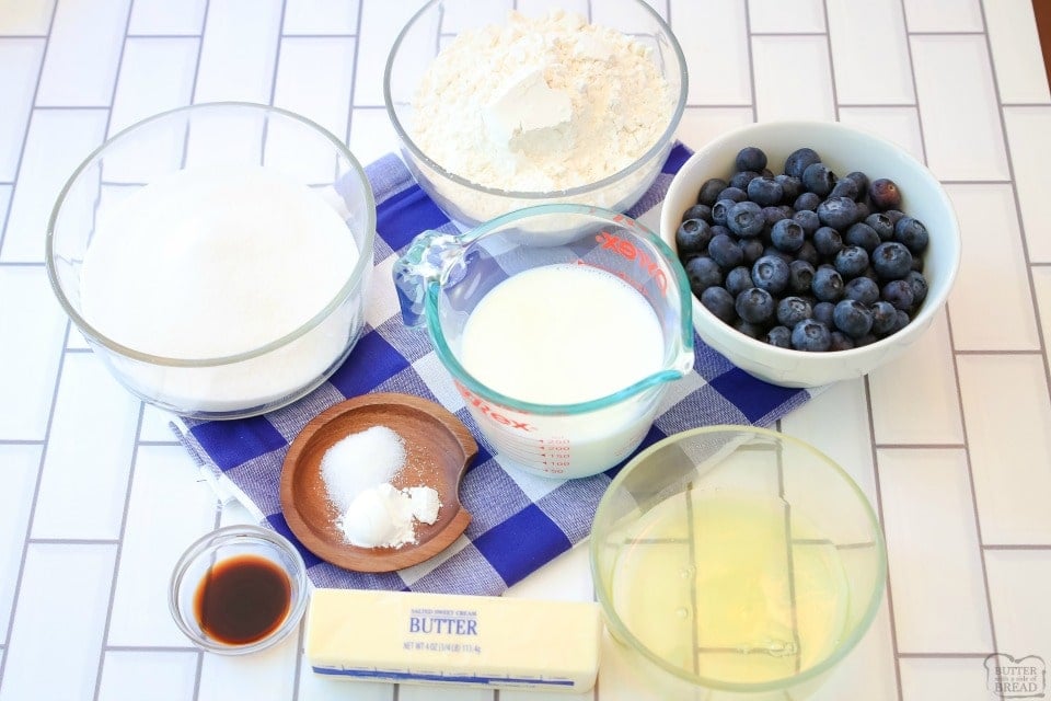 Buttery Blueberry Snack Cake ingredients