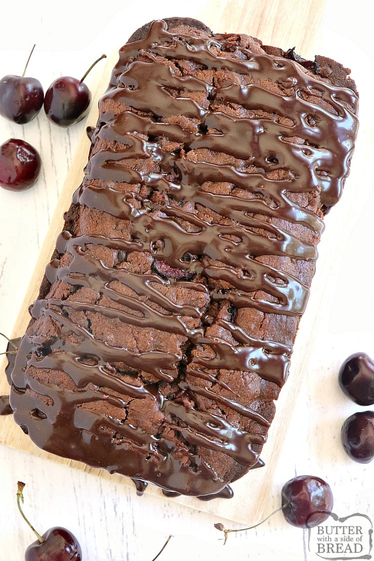 Chocolate Cherry Quick Bread is moist, sweet and full of chocolate and fresh cherries! This easy quick bread recipe is so simple to make and absolutely delicious!