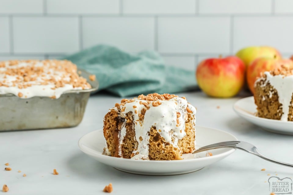Caramel Apple Poke Cake recipe