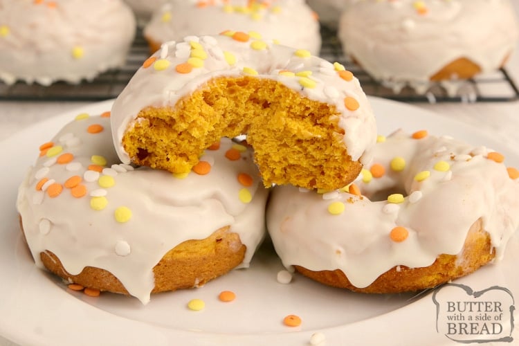 Cake mix pumpkin donuts made with 3 ingredients