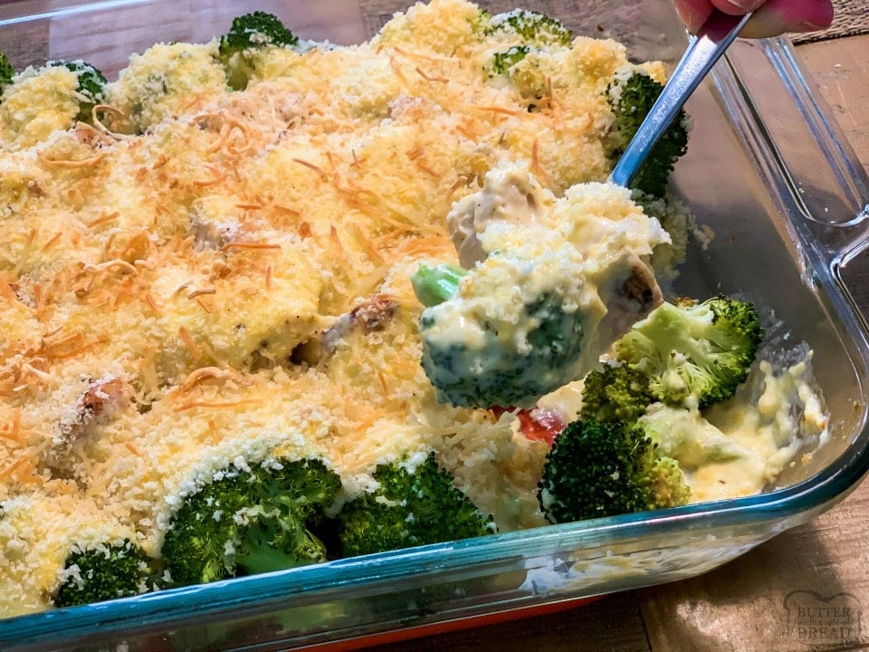 Easy Cheesy Chicken Broccoli Casserole.