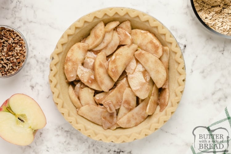 Apple filling in apple pie recipe