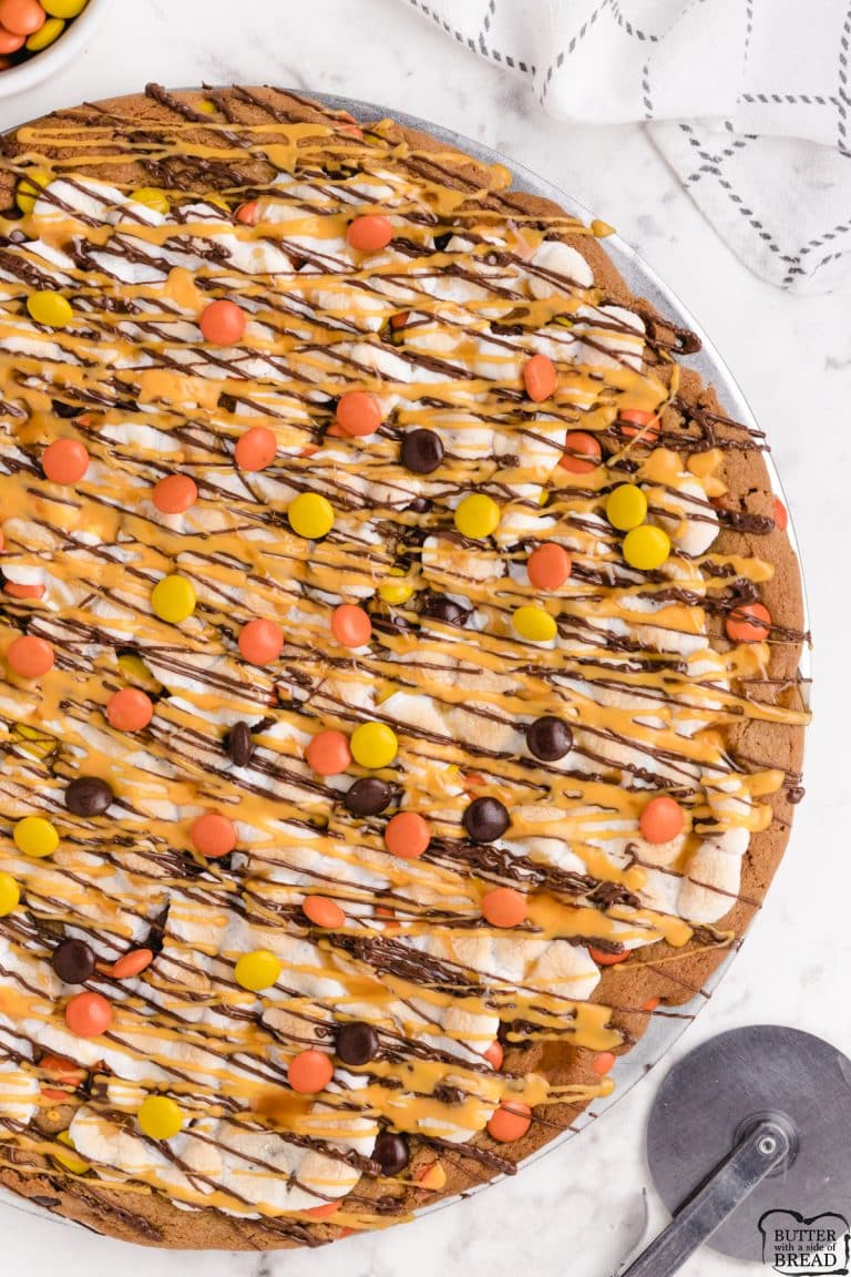 HALLOWEEN PEANUT BUTTER COOKIE PIZZA - Butter with a Side of Bread