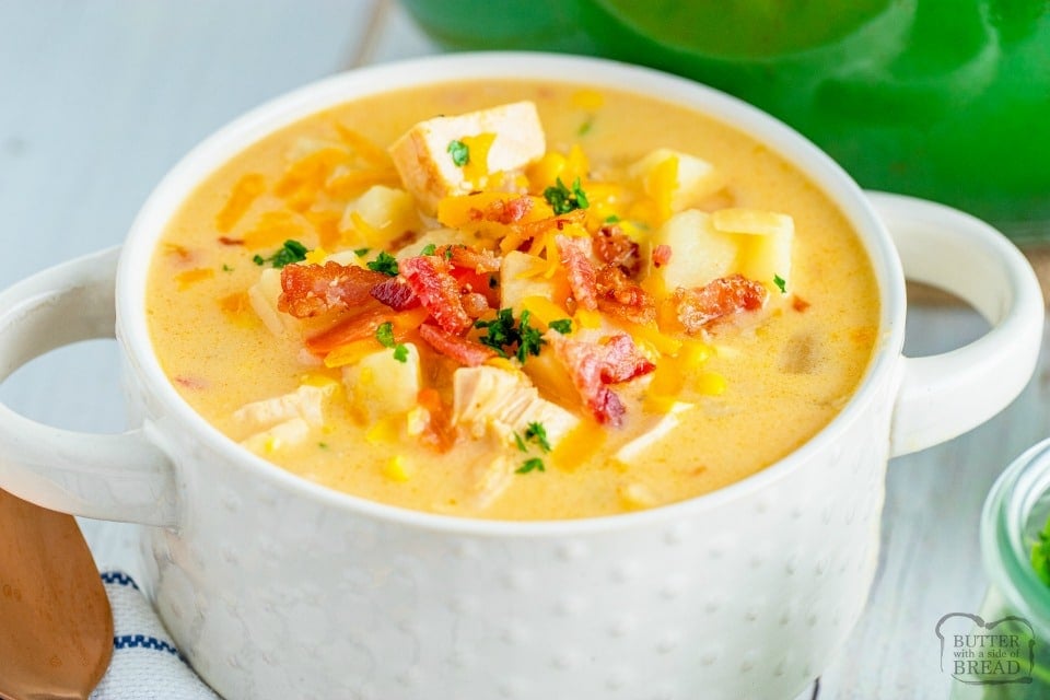 Leftover Turkey Corn Chowder soup recipe