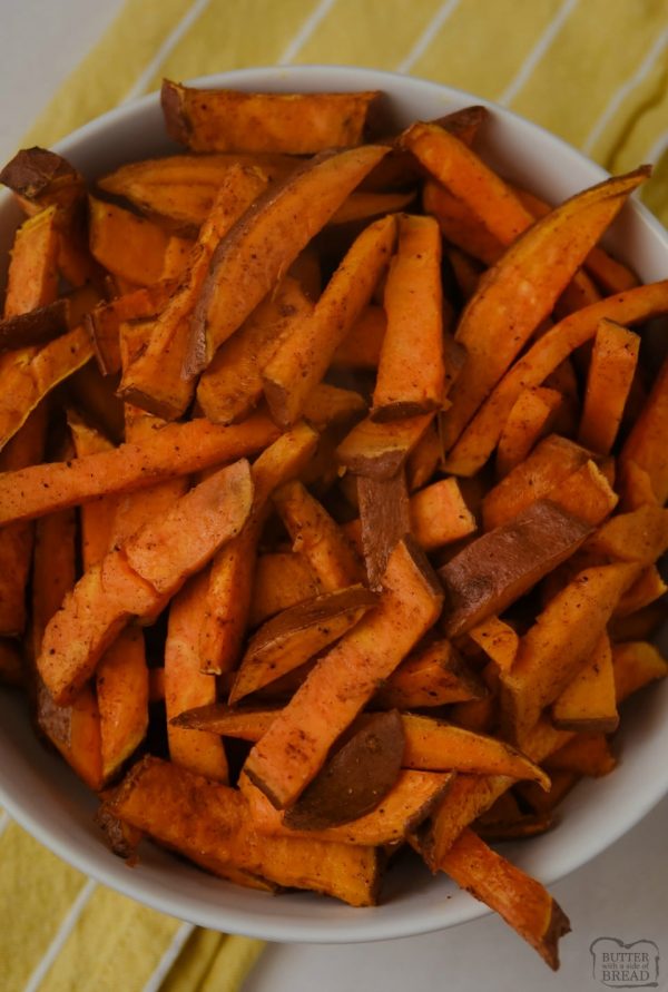 BAKED SWEET POTATO FRIES - Butter with a Side of Bread