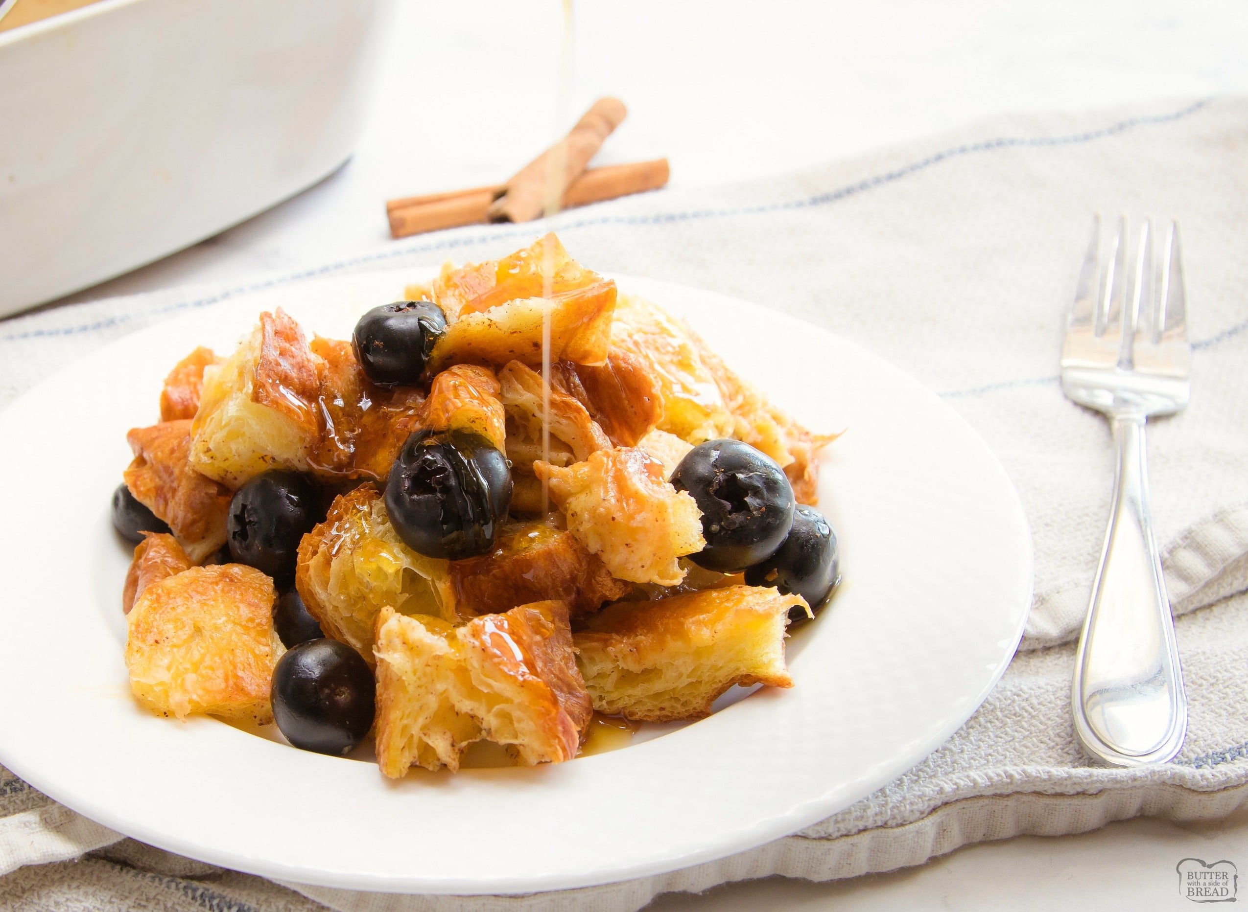 Easy Blueberry Croissant French Toast Casserole recipe