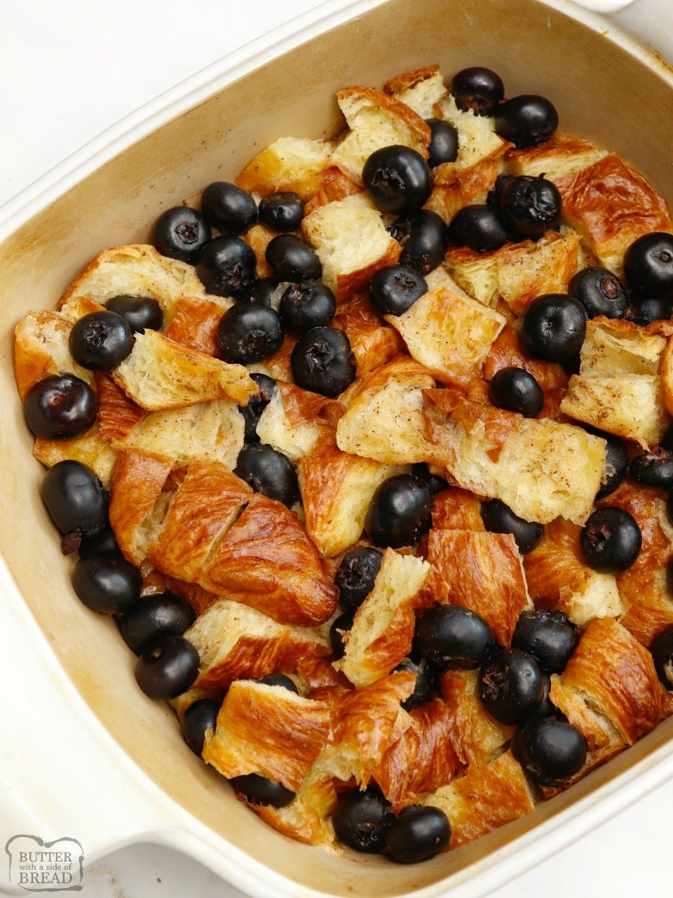 Easy Blueberry Croissant French Toast Casserole recipe