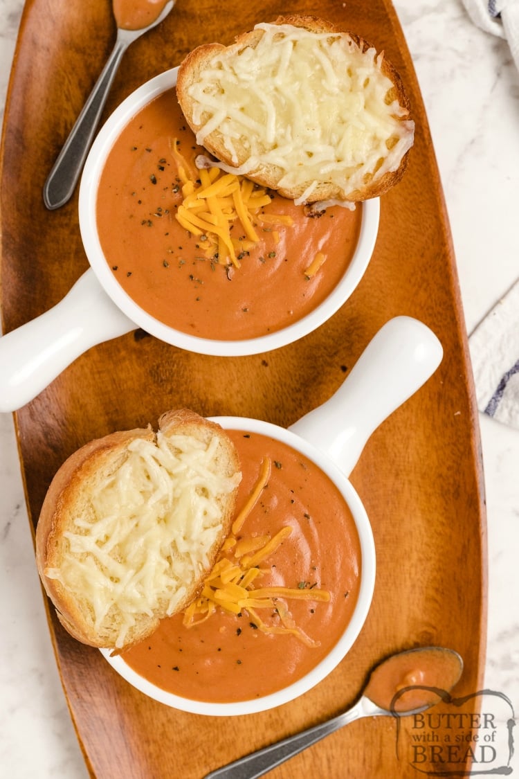 Cheesy tomato soup recipe