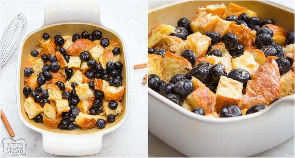 how to make Easy Blueberry Croissant French Toast Casserole recipe