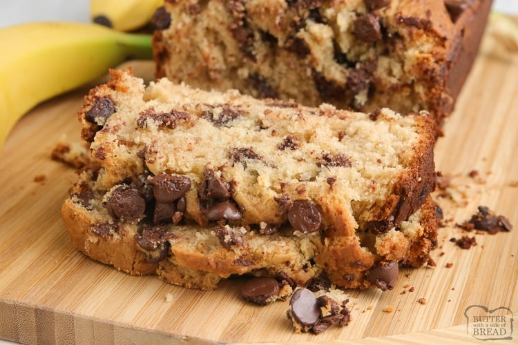 Quick bread made with bananas and peanut butter